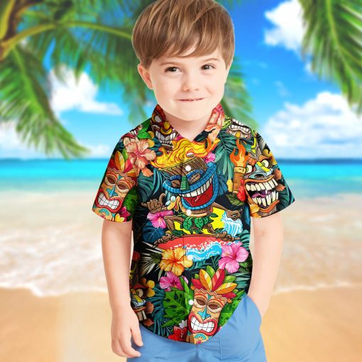 Gearhumans 3D Tiki Tiki Awesome Kid Hawaii Shirt