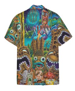 Gearhumans 3D Tiki At Jungle Night Hawaii Shirt