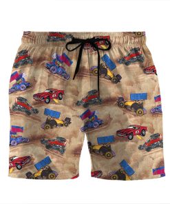 Gearhumans 3D Dirt Track Racing Beach Shorts