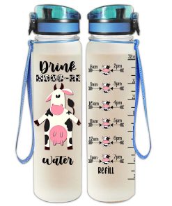 Gearhumans Drink Mooo-re Water - Dairy Cow Water Tracker Bottle