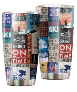 Gearhumans Skiing Quilt Pattern - Tumbler Cup