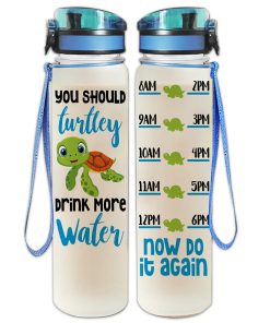 Gearhumans Turtle - Water Tracker Bottle