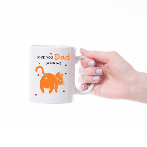 Gearhumans 3D I love You Dad A Hole Lot Cat Mug