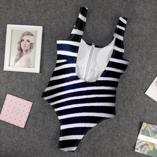 Gearhumans 3D Zebra One Piece Swimsuit - Image 2