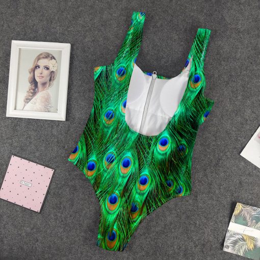 Gearhumans 3D Peacock One Piece Swimsuit - Image 2