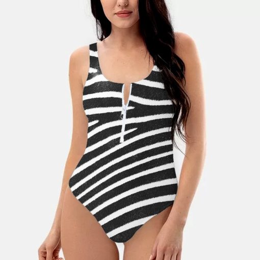 Gearhumans 3D Zebra One Piece Swimsuit - Image 3