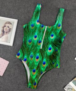 Gearhumans 3D Peacock One Piece Swimsuit