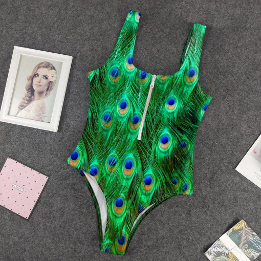 Gearhumans 3D Peacock One Piece Swimsuit