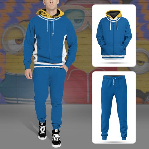 Gearhumans 3D Minions Stuart Blue Custom Sweatpants