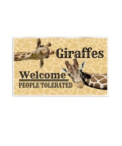 Gearhumans Welcome Tolerated People - Giraffes Doormat