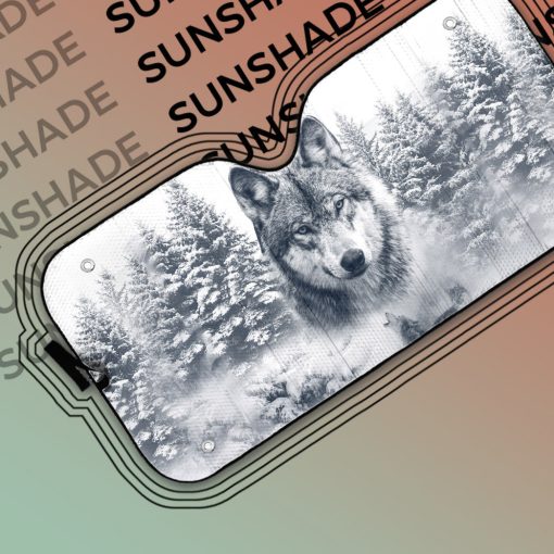 Gearhumans 3D Wolf Snow Car Auto Sunshade