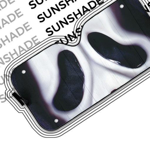 Gearhumans 3D Halloween Ghostface Mask Custom Car Auto Sunshade - Image 4