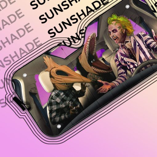 Gearhumans 3D Beetlejuice Custom Car Auto Sunshade - Image 4