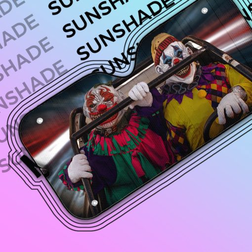 Gearhumans 3D Halloween Horror Clowns Custom Car Auto Sunshade