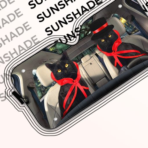 Gearhumans 3D Halloween Black Cats Vampire Custom Car Auto Sunshade - Image 2