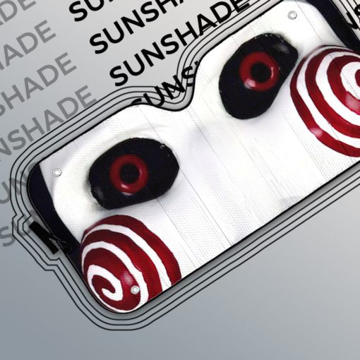 Gearhumans 3D SAW Billy The Puppet Mask Custom Car Auto Sunshade