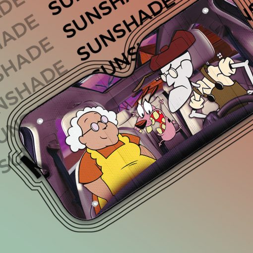 Gearhumans 3D Courage The Cowardly Dog Custom Car Auto Sunshade - Image 4