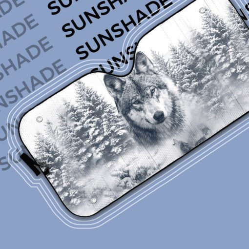 Gearhumans 3D Wolf Snow Car Auto Sunshade