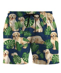 Gearhumans 3D Tropical Golden Retrievers Shorts