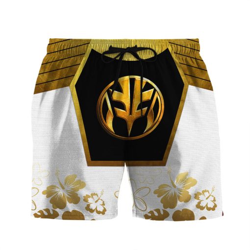 Gearhumans 3D Mighty Morphin Power Ranger White HBeach Short