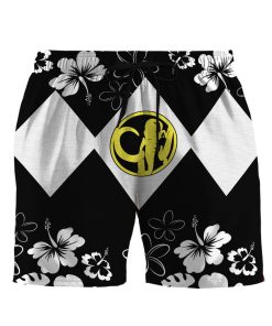 Gearhumans 3D Mighty Morphin Power Ranger Black Beach Short