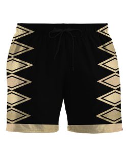 Gearhumans 3D Power Ranger Black Dino Thunder Shorts
