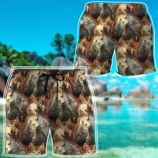 Gearhumans 3D Wolf Beach Short