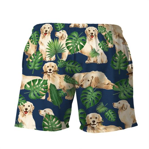 Gearhumans 3D Tropical Golden Retrievers Shorts - Image 2