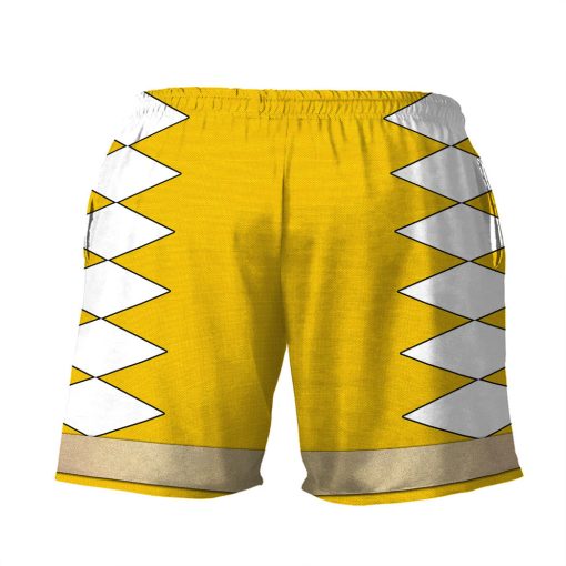Gearhumans 3D Power Ranger Yellow Dino Thunder Shorts