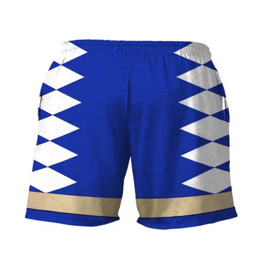 Gearhumans 3D Power Ranger Blue Dino Thunder Shorts