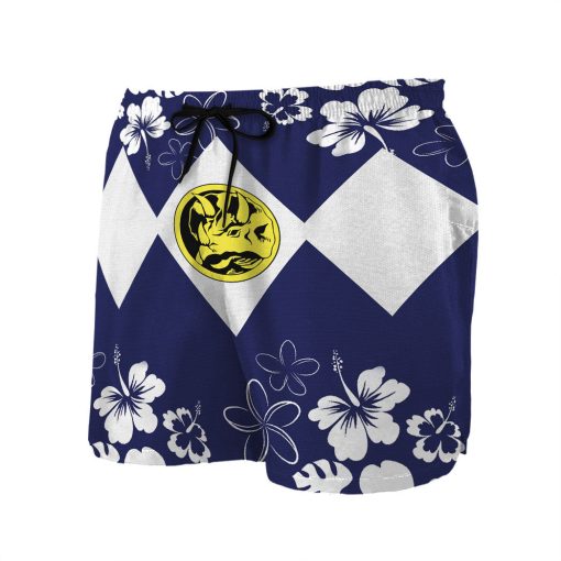 Gearhumans 3D Mighty Morphin Power Ranger Blue Beach Short