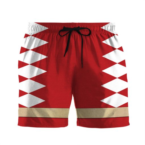 Gearhumans 3D Power Ranger Red Dino Thunder Shorts
