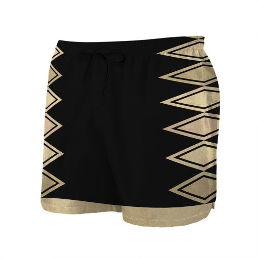 Gearhumans 3D Power Ranger Black Dino Thunder Shorts