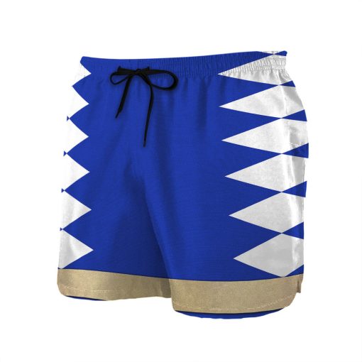 Gearhumans 3D Power Ranger Blue Dino Thunder Shorts