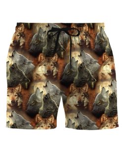 Gearhumans 3D Wolf Beach Short