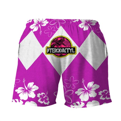 Gearhumans 3D Mighty Morphin Power Ranger Pink Beach Short