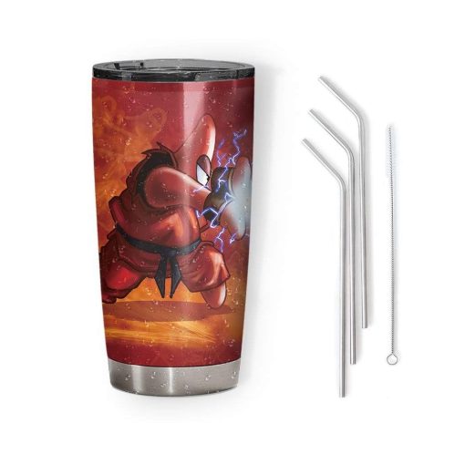 Gearhumans 3D Spongebob Squarepants Glitter Custom Design Vacuum Insulated Tumbler