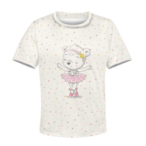Gearhumans Adorable Bear Ballet Dancer Custom Hoodies T-shirt Apparel 3 Adorable Bear Ballet Dancer Custom Hoodies T-shirt Apparel HD-PET110265K kid 3D apparel Kid T-Shirt XS