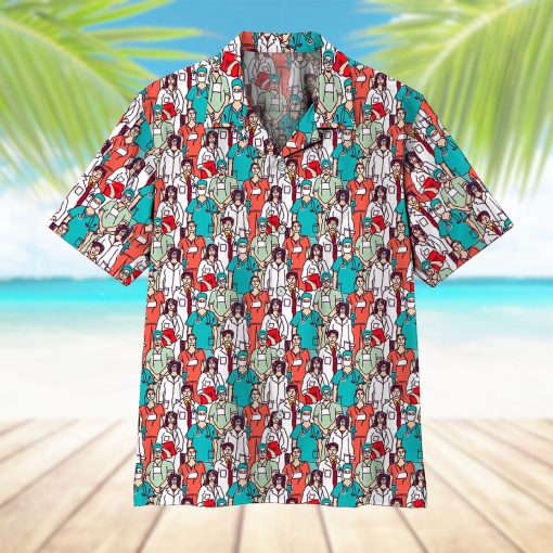 Gearhumans 3D Nurse Hawaii Shirt