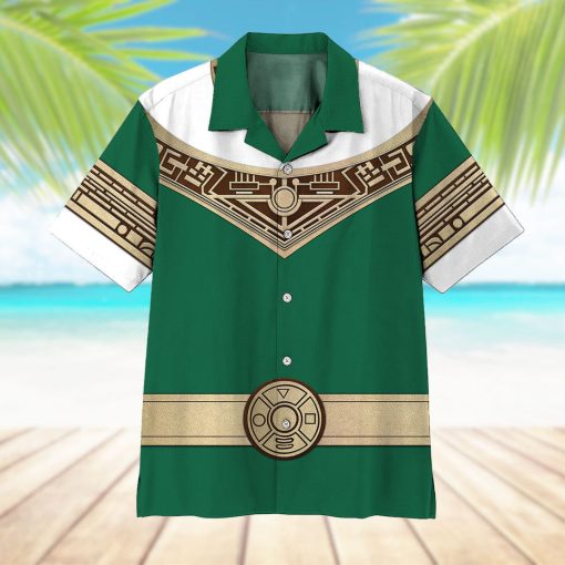 Gearhumans 3D Power Ranger Zeo Green Hawaii Shirt