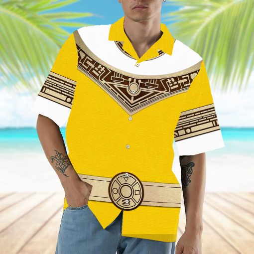 Gearhumans 3D Power Ranger Zeo Yellow Hawaii Shirt