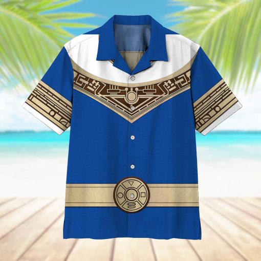 Gearhumans 3D Power Ranger Zeo Blue Hawaii Shirt - Image 6