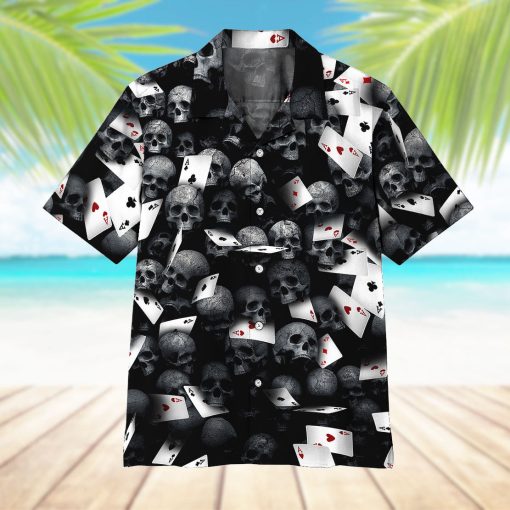 Gearhumans 3D Playing Card Skull Hawaii Shirt - Image 7