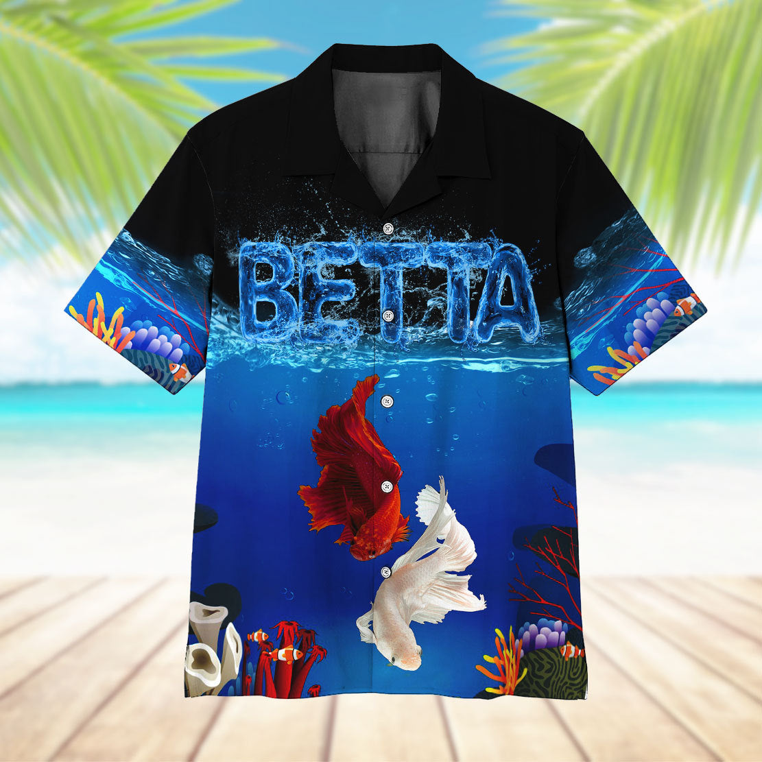 Gearhumans 3D Betta Fish Hawaii Shirt 7 Gearhumans 3D Betta Fish Hawaii Shirt - Image 7