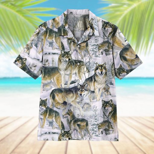 Gearhumans 3D Wolf Hawaii Shirt