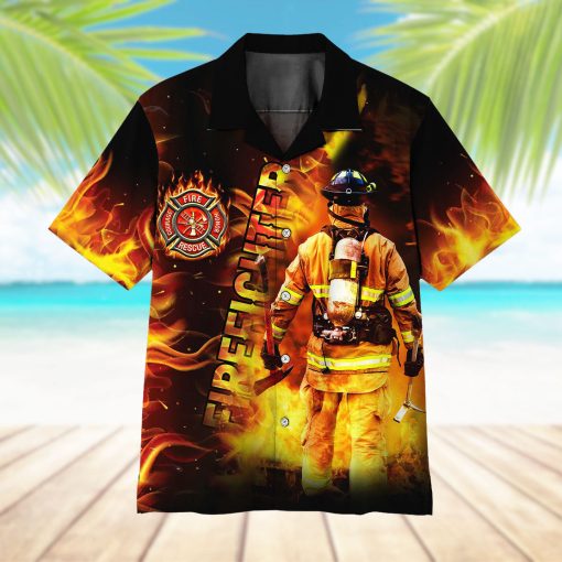 Gearhumans 3D Firefighter Hawaii Shirt - Image 6