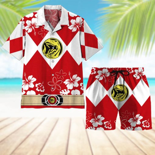 Gearhumans 3D Mighty Morphin Power Ranger Red Beach Short