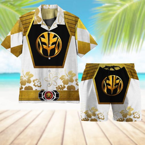 Gearhumans 3D Mighty Morphin Power Ranger White HBeach Short