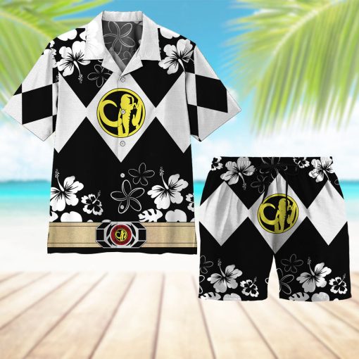 Gearhumans 3D Mighty Morphin Power Ranger Black Beach Short
