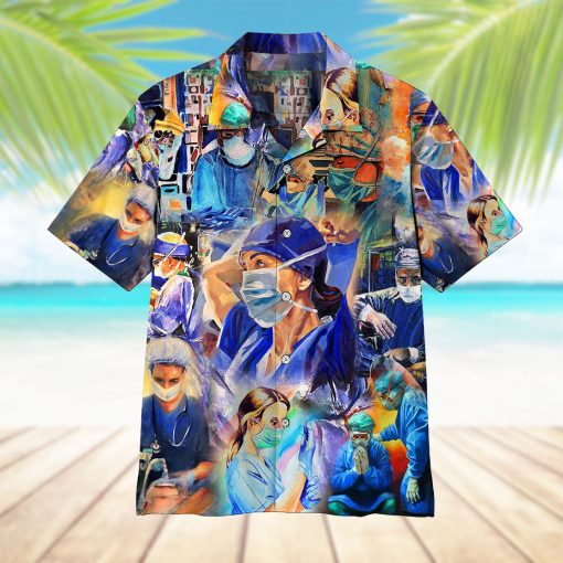 Gearhumans 3D Nurse Hawaii Shirt